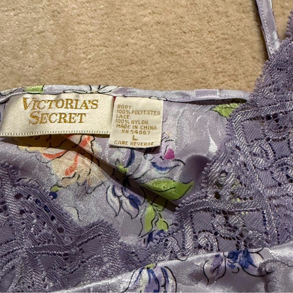 Victoria's Secret Lilac Floral Satin Cami Top - Picture 3 of 3